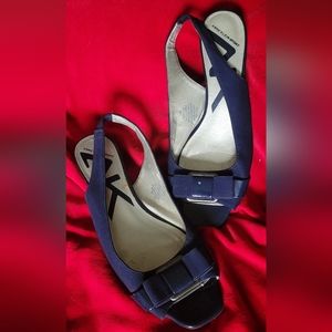 Navy blue Ann Klein sport open toe shoe